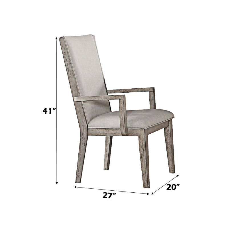 Chaise rembourrée avec accoudoirs (ensemble de 2)