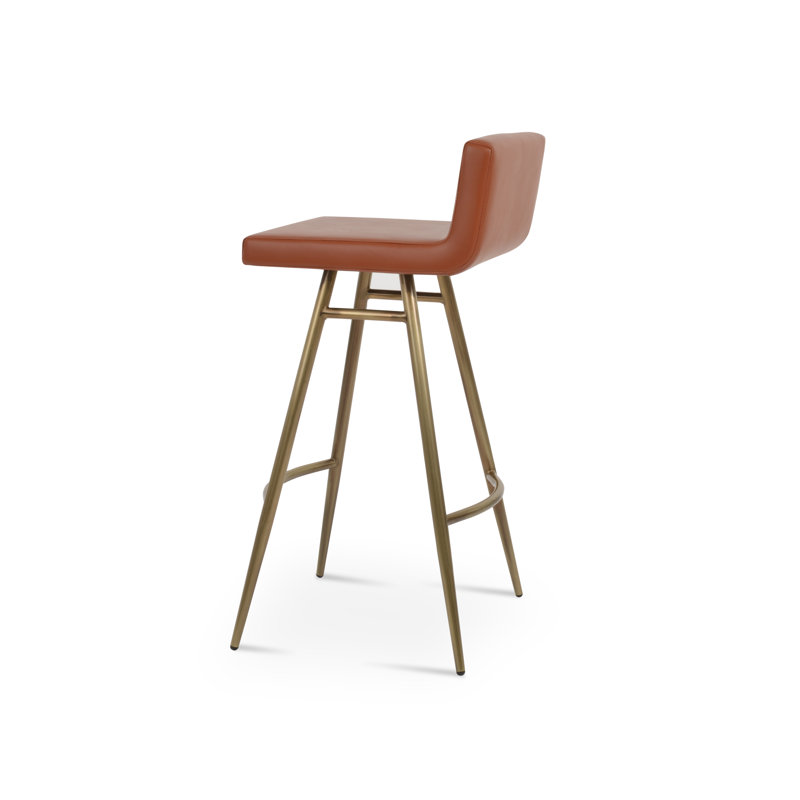 Tabouret de bar et de comptoir Dallas Galata, Tabouret de bar (siège d'une hauteur de 31 po), Cannelle, Laiton