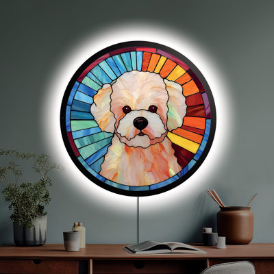 Enseigne néon sur mesure en verre coloré Toy Poodle | Enseigne néon | Enseigne lumineuse néon à DEL