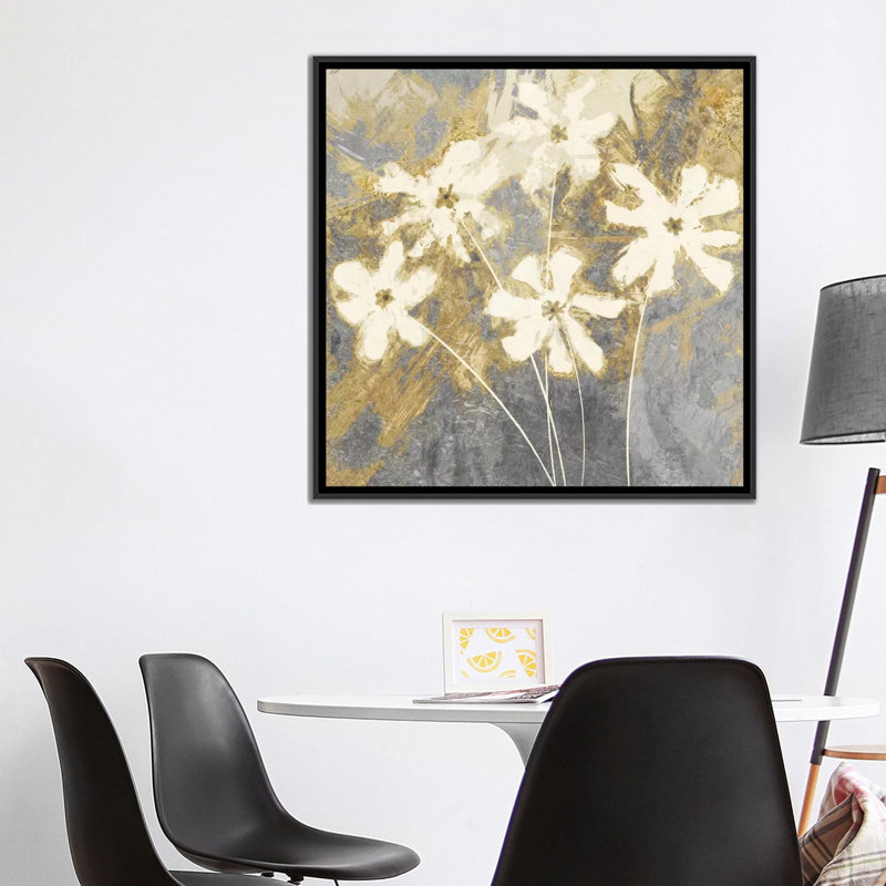 «Golden II», impression sur toile, H 18 po x l 18 po x P 1,5 po, Pas de tapis, Toile avec cadre noir