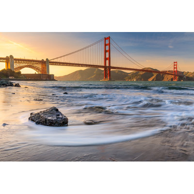 Alegre Sunset at Golden Gate Bridge 1 Piece Wrapped Canvas Wall Art
