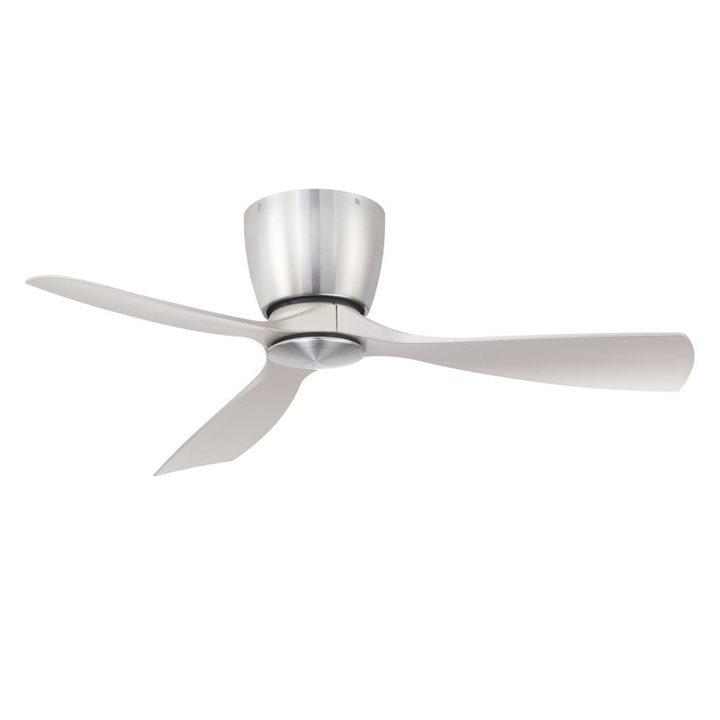 Ventilateur de plafond encastré intérieur / extérieur 44 po avec éclairage à DEL et télécommande Klinch - Nickel brossé