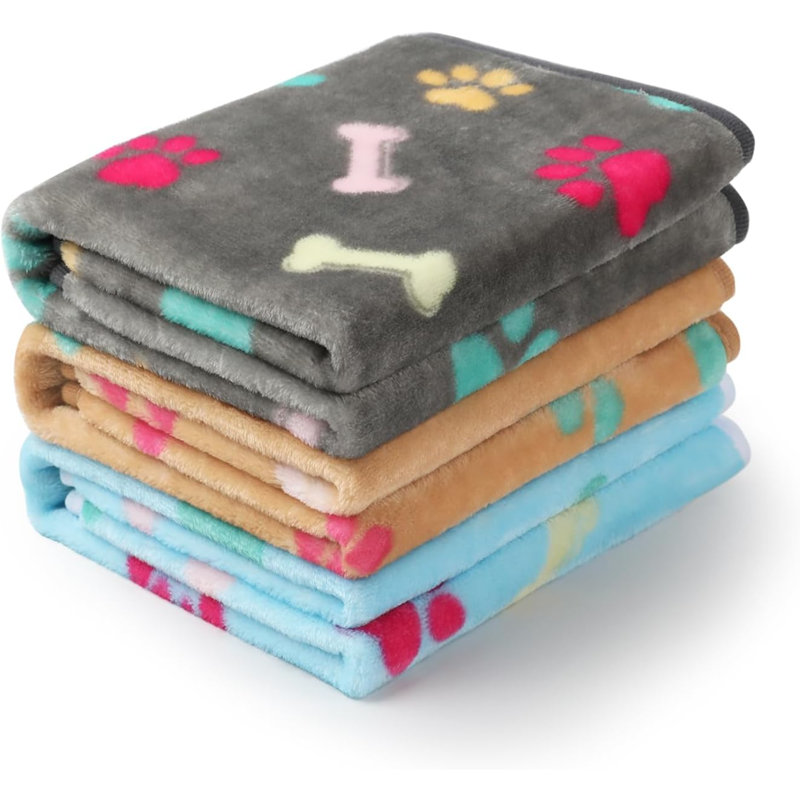Pet Blanket, Gray/Brown/Blue