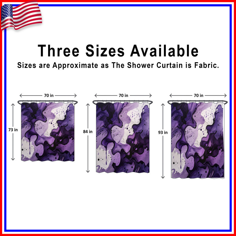 Rideau de douche Abstract Waves - Abstract Modern Decor, 70in W x 72in H