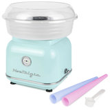 Nostalgia Classic Retro Hard and Sugar Free Countertop Original Cotton Candy Maker, Includes 2 Reusable Cones And Scoop Aqua