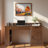 Farmhouse Office Desk With Storage Cabinet, Charging Station, Barn Door Design, Keyboard Tray, Monitor Stand And Pegboard-1090102147