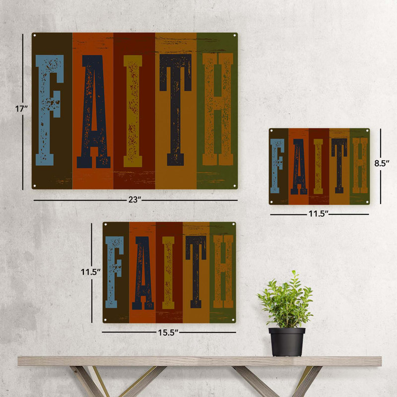 Rustic Faith Sign, 11.5" H x 15.5" W x 0.04" D