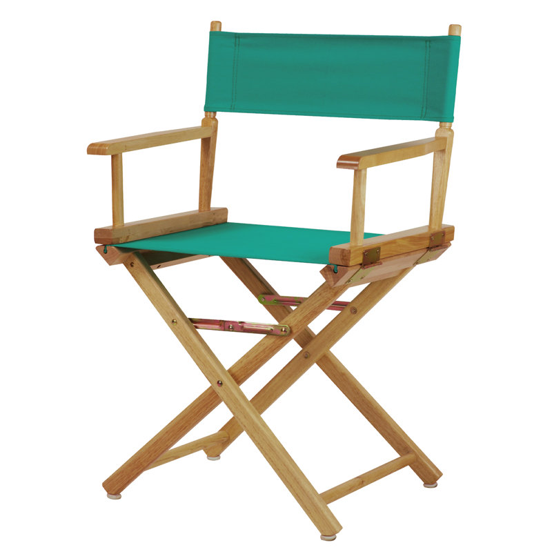 Chaise de réalisateur pliante 18 po, Naturel, Sarcelle