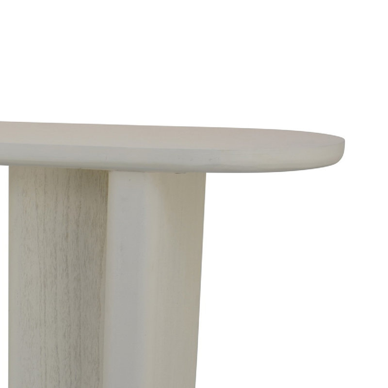 Console Table, White Wood, 63 Inch Rectangular Top With Minimalist Legs