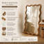 Miroir mural décoratif ondulé avec cadre en bois de manguier, 36 po x 48 po