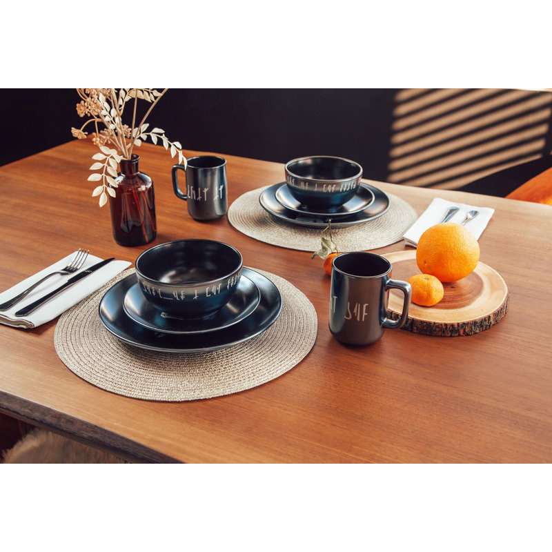 Breux Stoneware Dinnerware Set 2 Piece - Service for 2