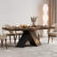 Table de salle à manger extensible de style campagnard, 160 à 200 cm, 4 à 6 couverts, en bois de noyer, idéale pour les réunions de famille et les réceptions.-1967042697-2052638957