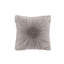 Twin Size Dark Grey Daybed Cover Featuring Puckered Diamond Decorative Pillow With Flower-shaped
