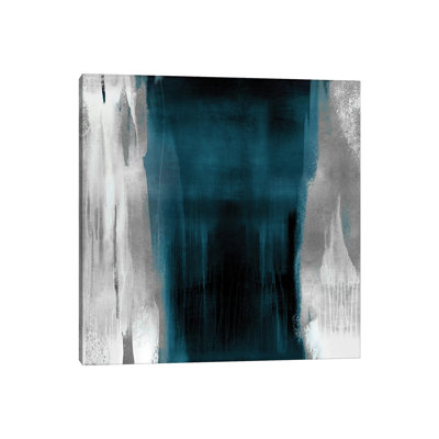 «Free Fall Teal with Silver II» par Christine Wright - reproduction imprimée