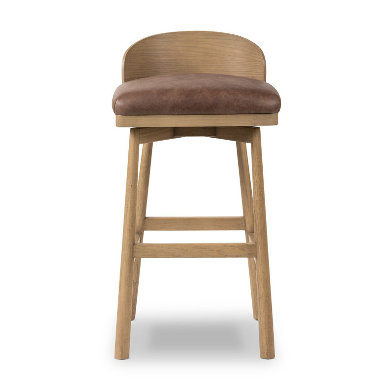 Cloris Swivel Stool-Altair Sienna-Counter & Bar, Counter Stool (26.97" Seat Height), Blonde Oak