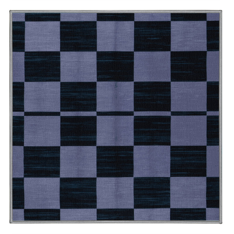 Tapis gris à carreaux lavable à la machine, Carré 6 pi