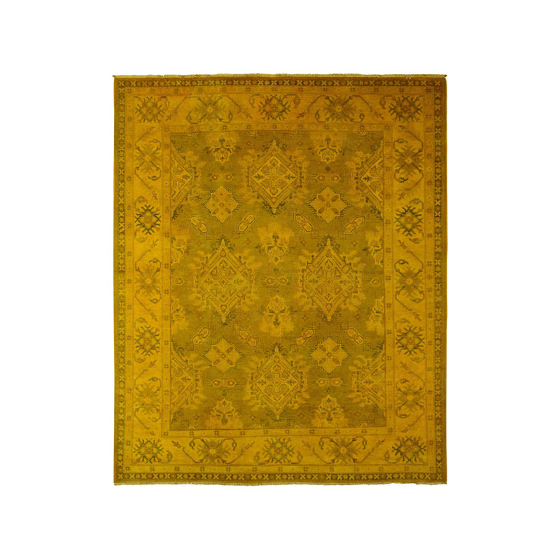 Tapis oriental rectangulaire en laine noué à la main 7 pi 6 po x 9 pi 5 po - MOA10220009