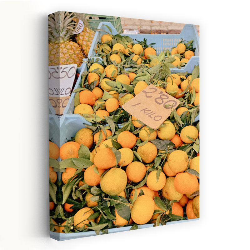 «Fresh Market Oranges Organic Vibrant Contemporary Autumn Fruit», impression murale, H 18 po x l 12 po