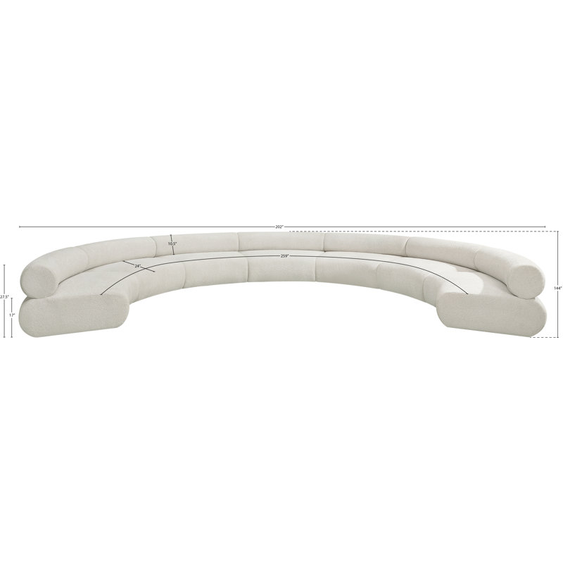 Canapé modulaire rembourré Bale, Tissu chenille crème