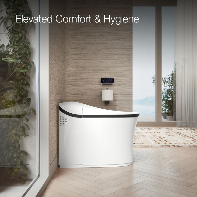 Eir™ Comfort Height™ Elongated Toilet, White/Matte Black Trim
