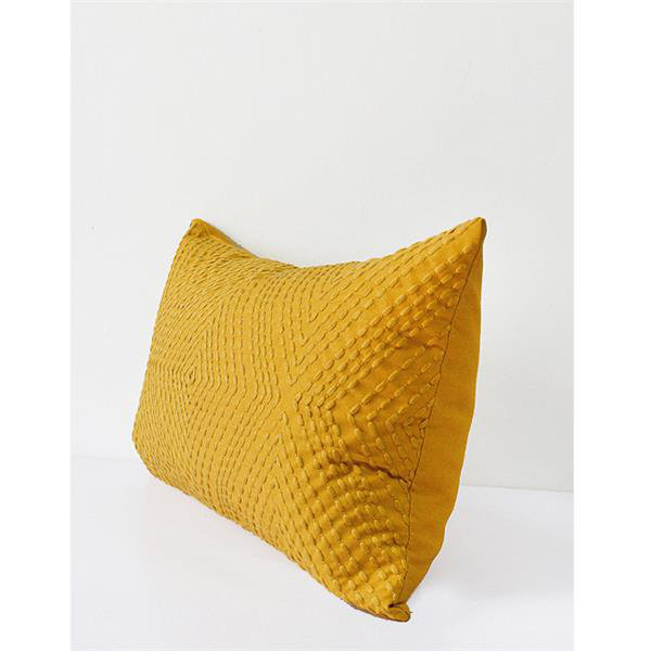 Embroidered Throw Pillow, Yellow, Pillow Cover Only - No Insert