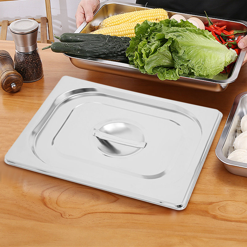 6pcs Stainless Steel Hotel Pan Lid with Handle