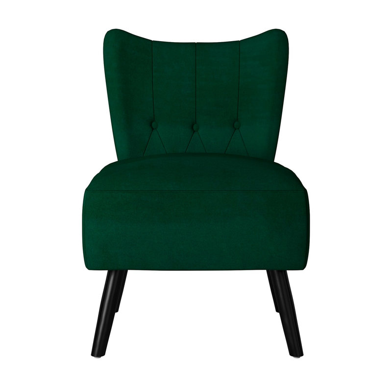 Fauteuil d'appoint en velours capitonné, Vert