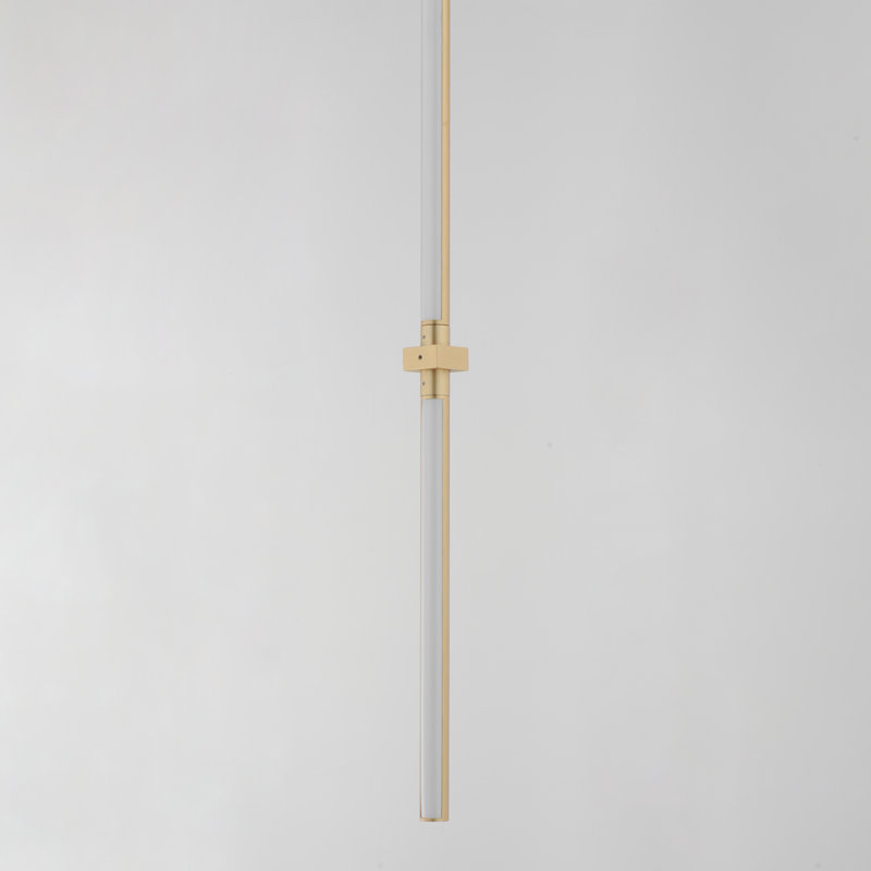 Luminaire suspendu cylindrique simple à DEL 3 lumières Katushka, Or