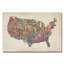 «US Villes Text Map», reproduction d'impression sur toile-31104859