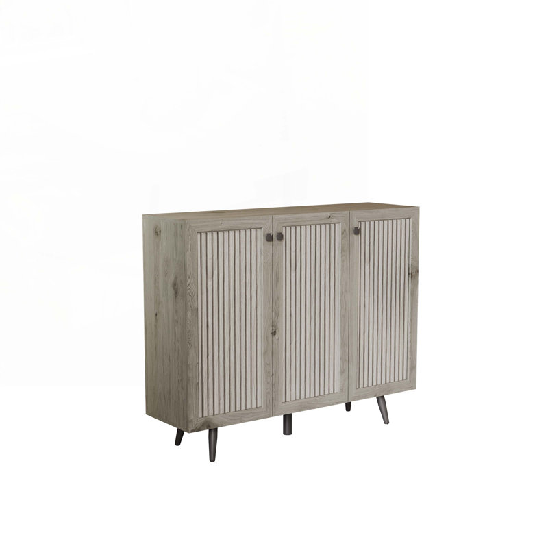 Console en bois avec tablette réglable, armoire à café en bois, Gris