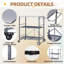Outdoor Grill Cart Table, Stainless Steel Pizza Oven Stand Trolley Table With Wheels-1819250922