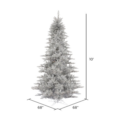 Sapin de Noël artificiel argent 7,5 pi