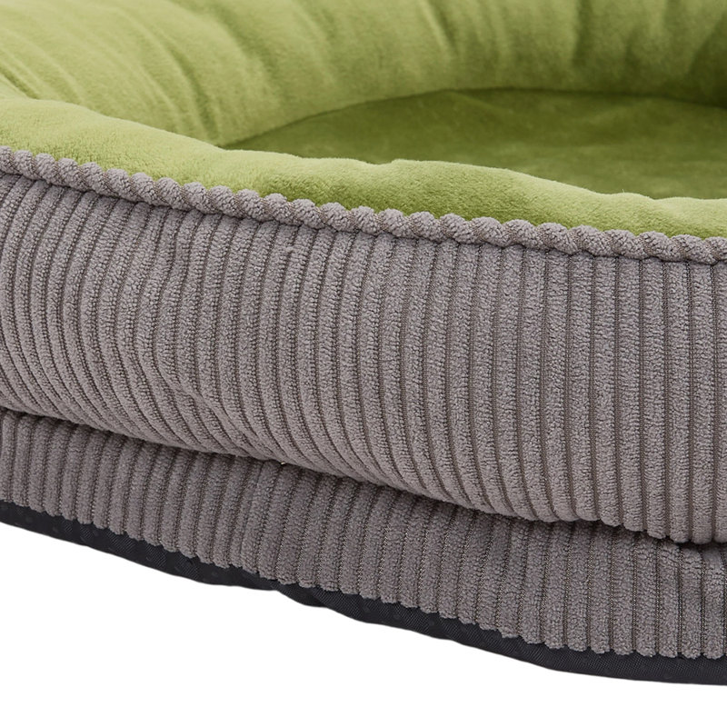 Polyester Pet Bed, Grey/Green, 12.5cm H x 50cm W x 40cm D