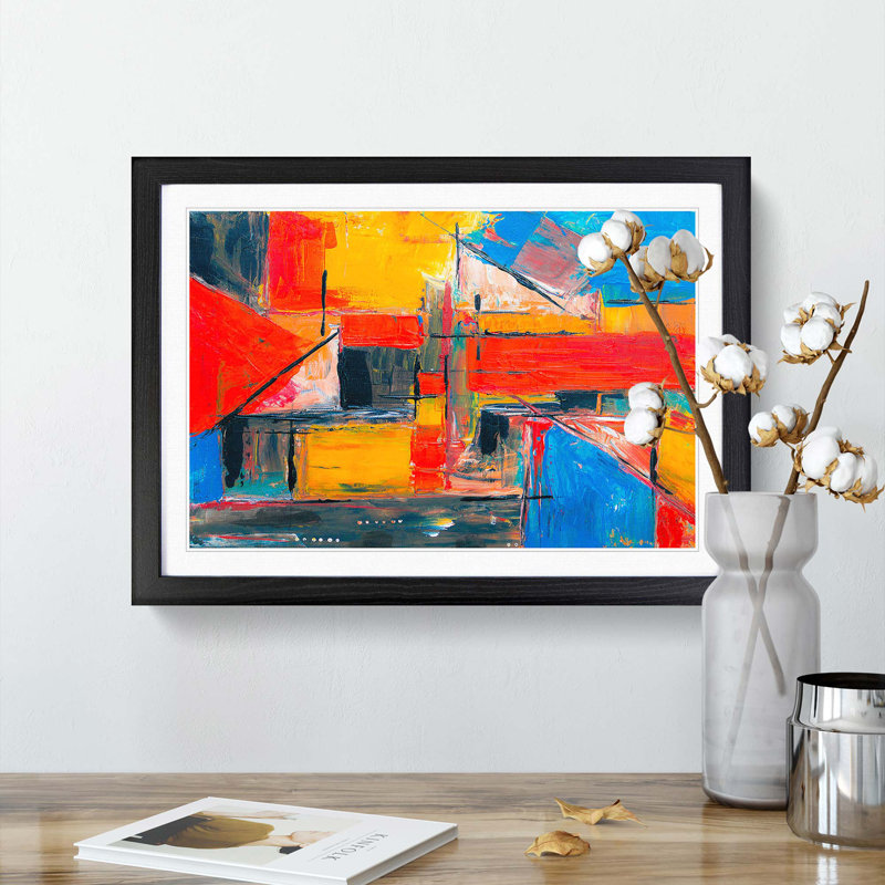 Abstract Vol.388 by S.Johnson - Framed Print, 27cm H x 36cm W x 2cm D, Black Framed