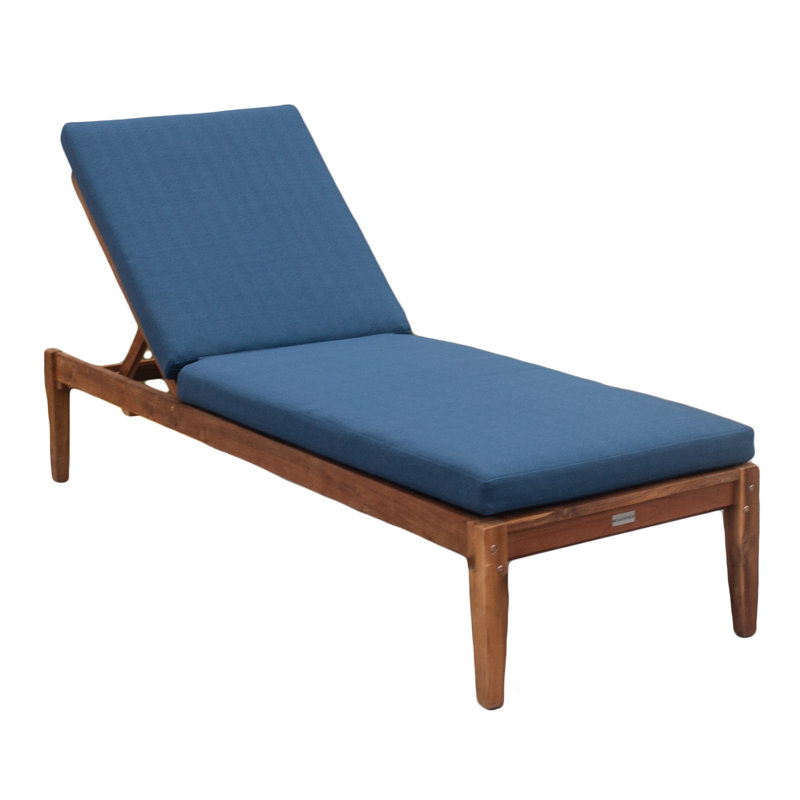Coussin de chaise longue d'extérieur Tommy Bahama, Sunbrella résistant à la décoloration et à l'eau pour les chaises longues et les fauteuils inclinables près de la piscine, l 26 po x L 47 po, épaisseur de 2,5 po; dossier 26 po x L 30 po, épaisseur 2,5 po, cobalt Bamboo Bay