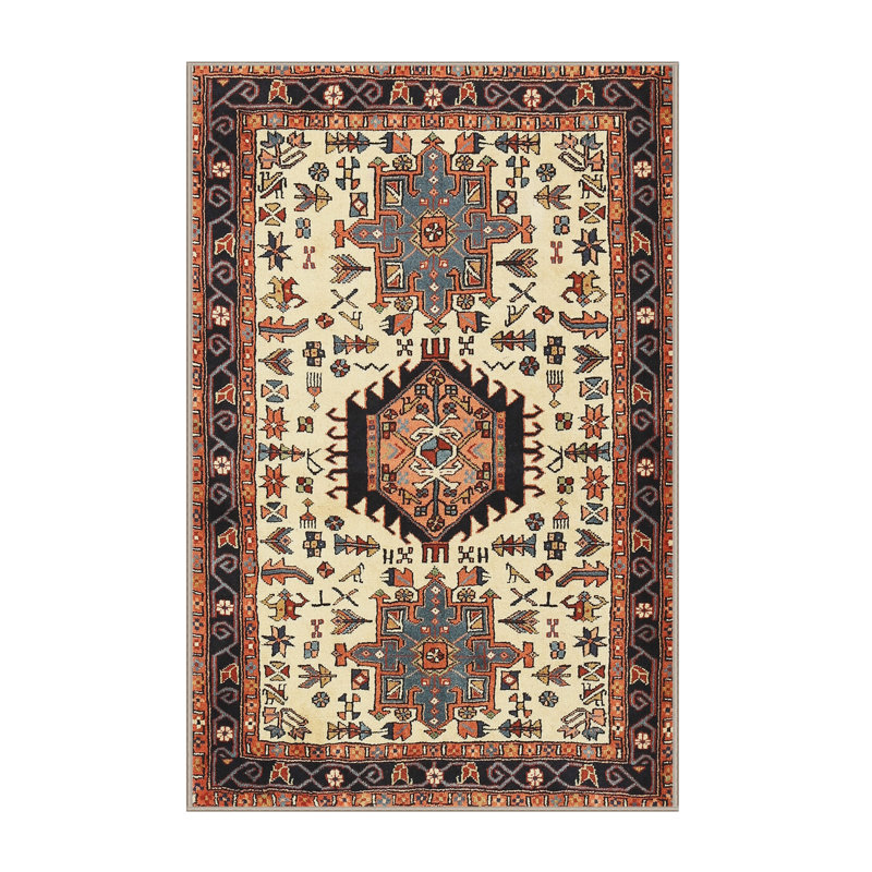 Tapis oriental oriental / noir / crème, Rectangle 2 pi x 3 pi