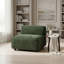 Chaise d'appoint confortable en polyester vert, design moderne pour la chambre à coucher et le salon