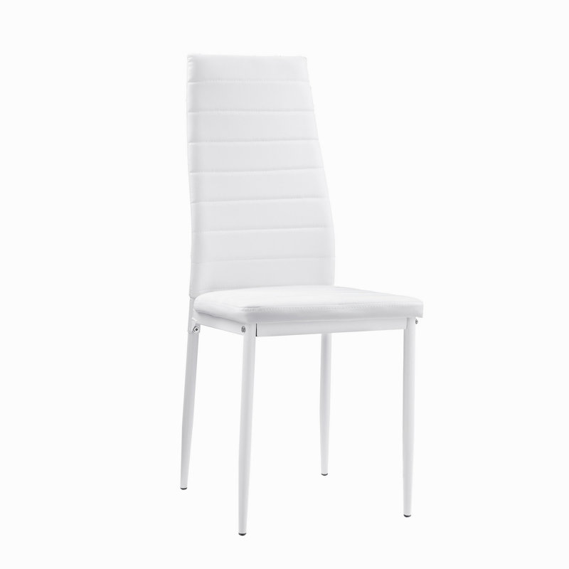Ensemble de chaises de salle à manger de style moderne avec finition en métal blanc et 2 pièces