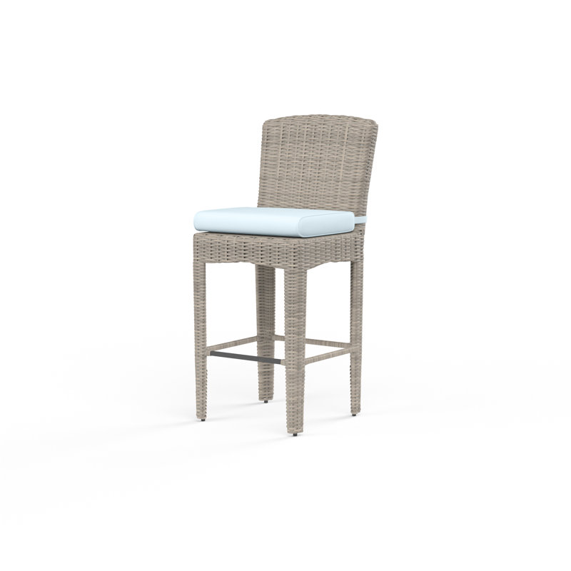 Manhattan Outdoor Bar Stool, Bar Stool (30" Seat Height), Echo Midnight Sunbrella®