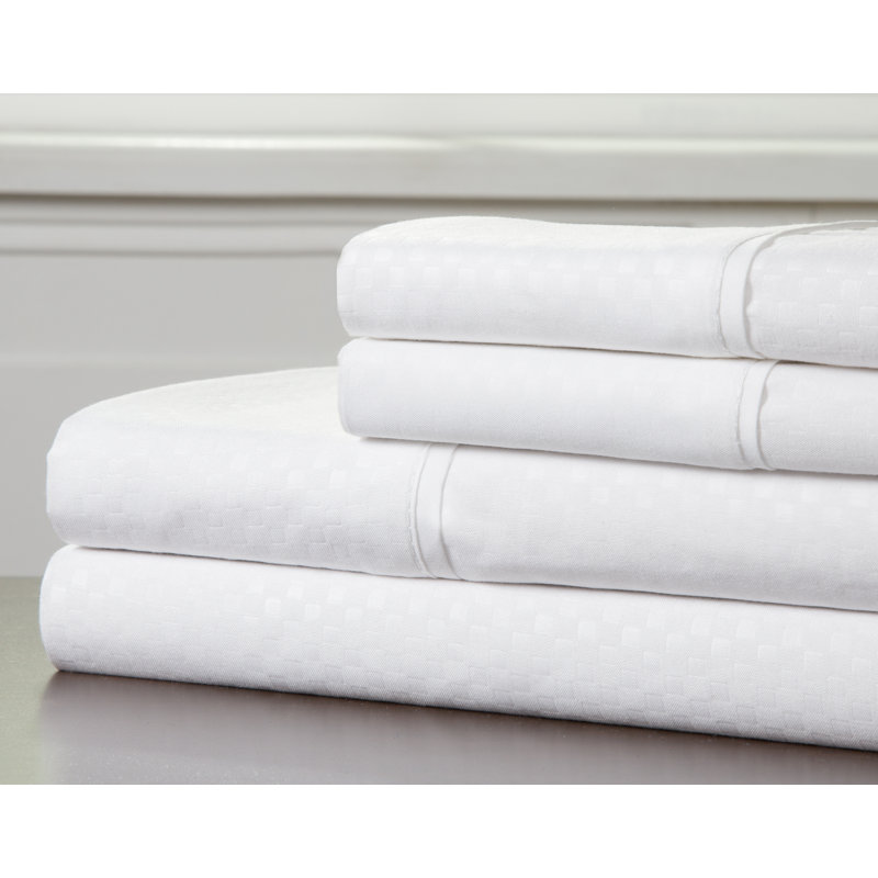 Ensemble de draps 4 pièces, Blanc, Ensemble de draps pour très grand lit + 1 drap-ho