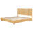 Aurelin Modern Natural Wood Bed Frame With Reeded Headboard And Elegant Ball Legs-117335914