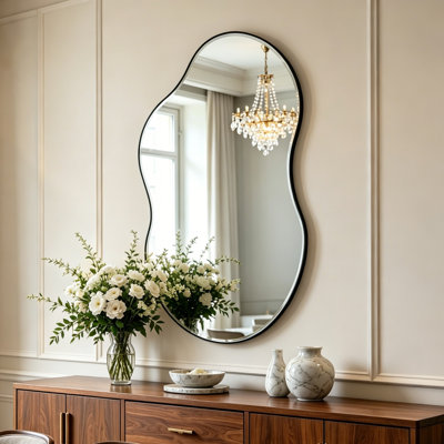 Asymmetrical Metal Framed Wall Accent Mirror