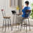 Bumpy Swivel Upholstered Microfiber / Microsuede Adjustable Height Counter Stool with Steel Frame-381289882