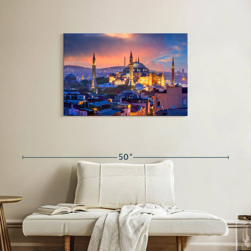 Ravi Hagia Sophia au loin, H 24 po x l 36 po