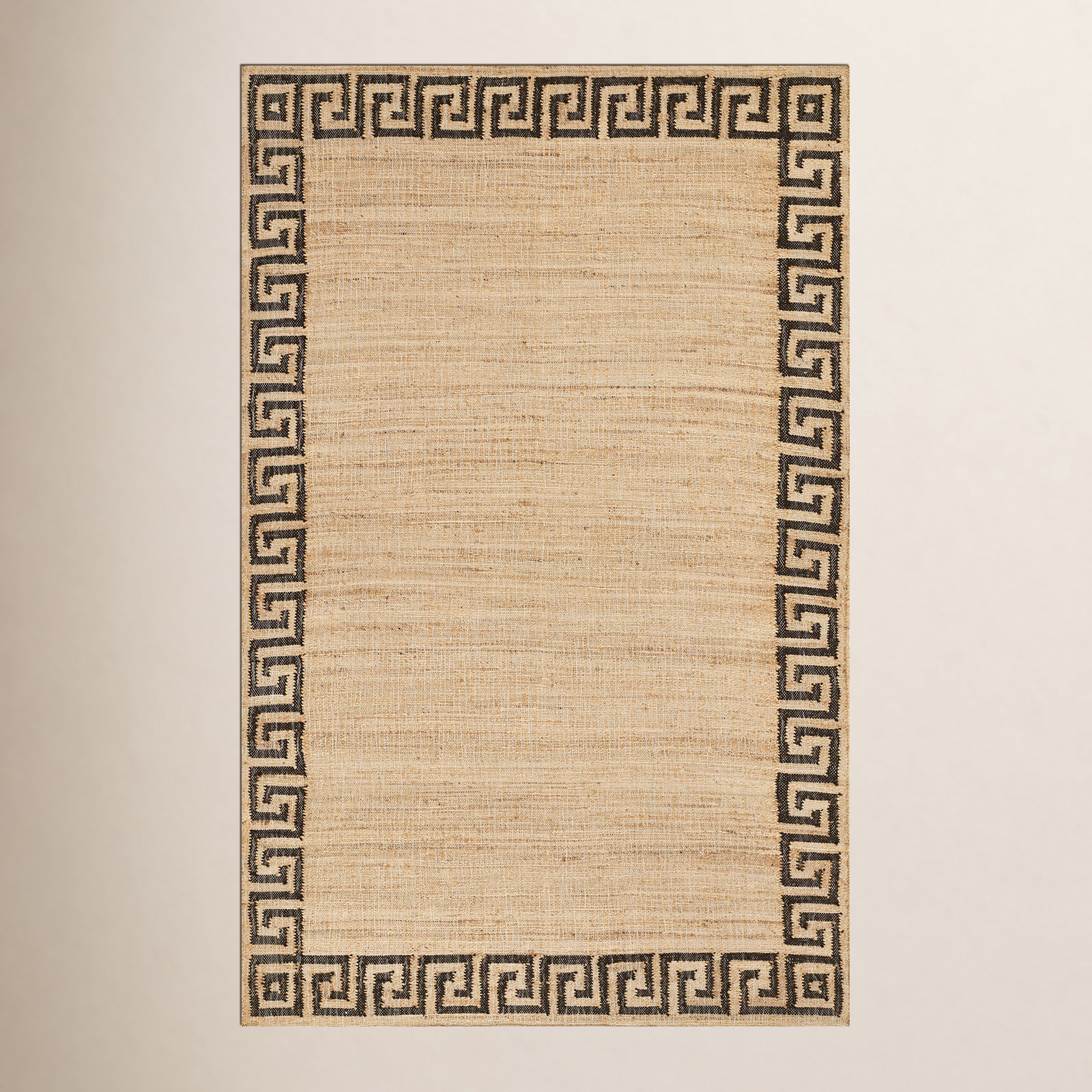 Orchard Brown Hand-Woven Geometric Jute Rug, Rectangle 3'6" x 5'6"