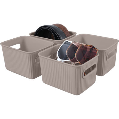 Ensemble de paniers en plastique nervuré