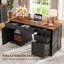 Bureau de direction 55 po avec tiroirs, classeur et prises de courant Clabe-907779941