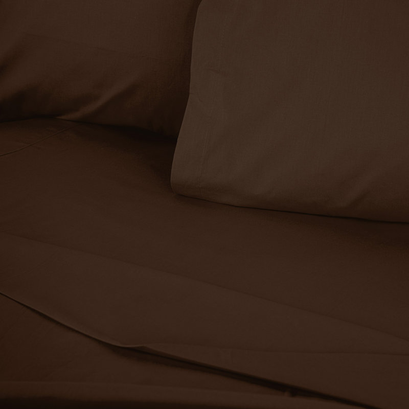 Premium Dark Brown Fitted Sheet, 55.1 x 74.8 x 11.8 inches | 100% Cotton Ranforce, 155 Thread Count | Soft, Durable, Machine Washable at 86°F | Perfect for Comfortable Sleep & Easy Care Bedding