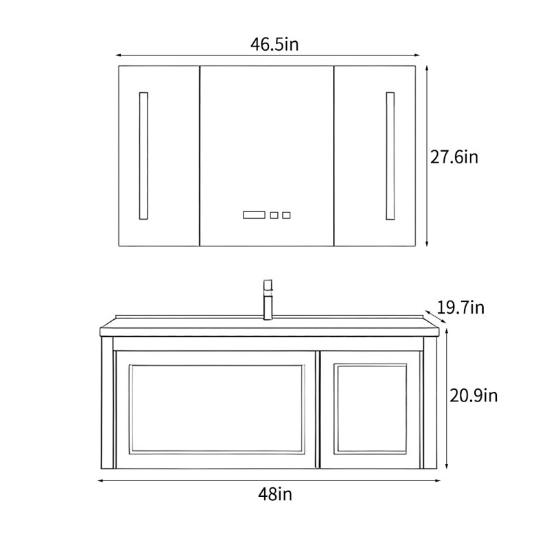 Light luxury modern bathroom cabinet