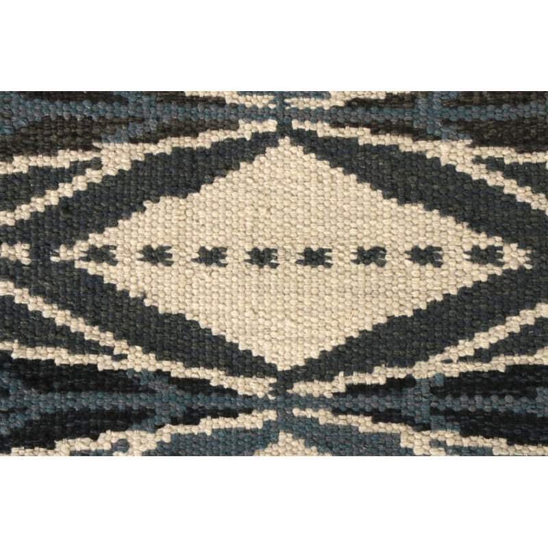 Scandinavian Hand Knotted Wool Geometric Area Rug, Rectangle 6' x 9'